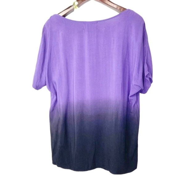 FLuXus•soft oversized purple black ombré dolman sleeve tee small - Picture 2 of 6